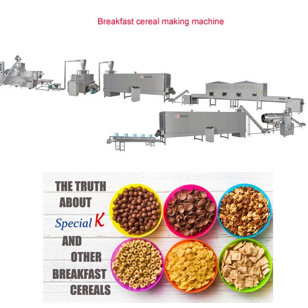 Máquina procesadora de cereales para el desayuno
